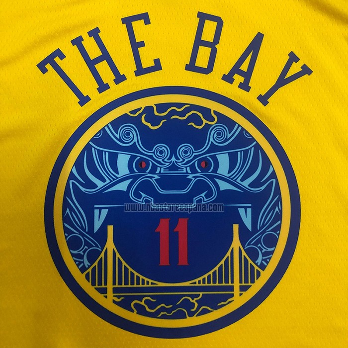 Camiseta Golden State Warriors Klay Thompson NO 11 Ciudad Amarillo